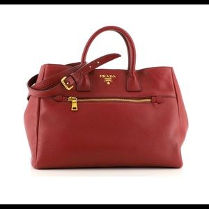 Prada front pocket convertible tote Vitello Daino medium